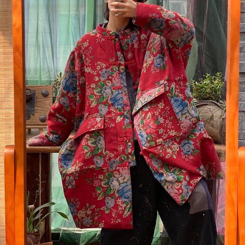 Buddhatrends Coat Rivka Printed Floral Coat