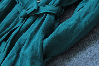 Buddhatrends Cotton Linen Bandage Trench Coat | Lotus