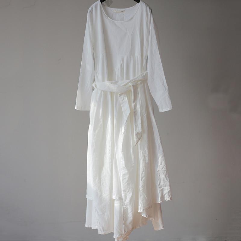 Buddhatrends Dress White / One Size Asymmetrical Boho Zen Dress