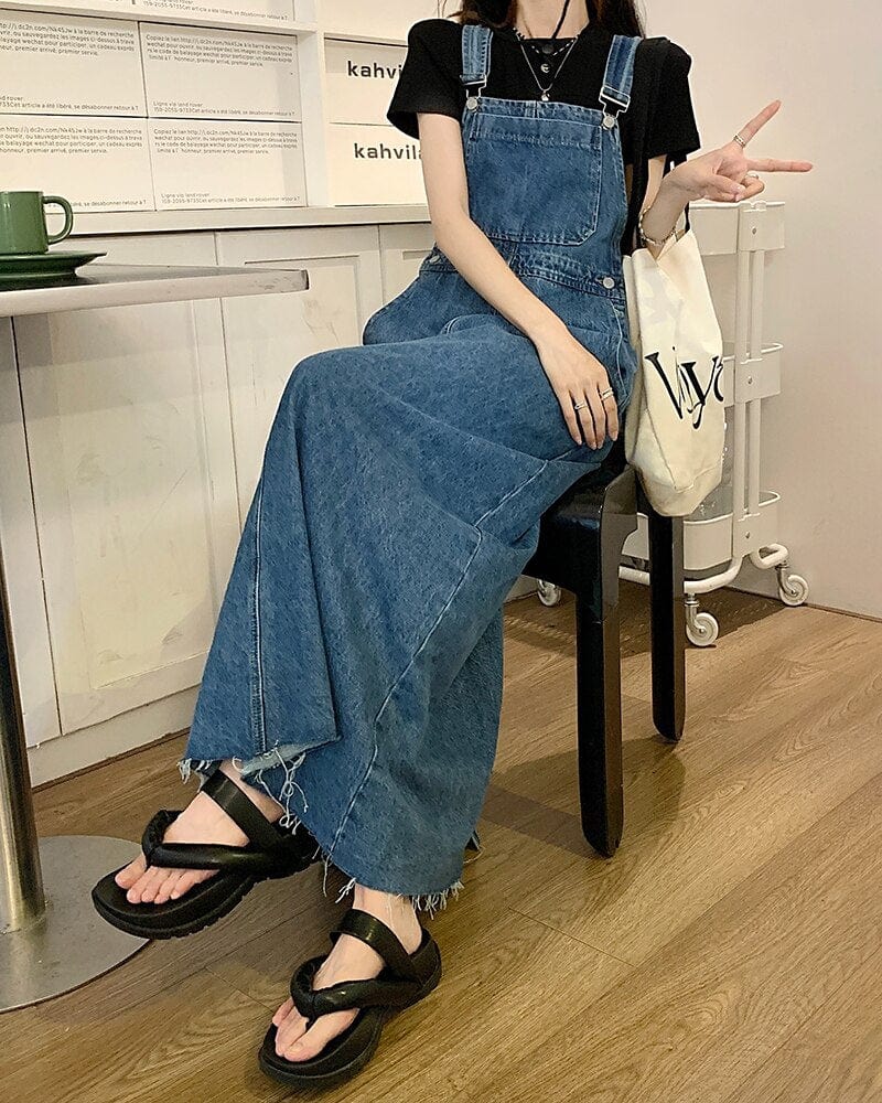Everywhere Denim Overall Dress Buddhatrends Everywhere Denim Overall Dress Buddhatrends