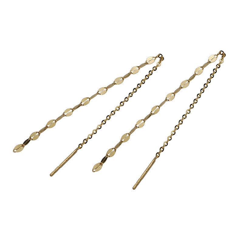 Buddhatrends Geometric 925 Sterling Silver Threader Earrings