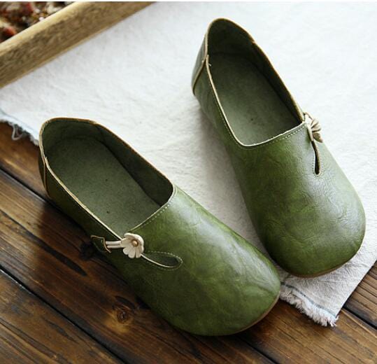 Buddhatrends Green / 36 Mora Vintage Flat Shoes