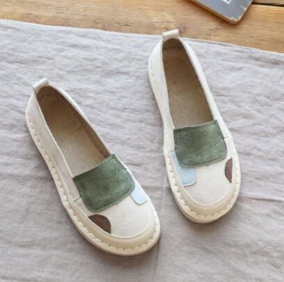 Buddhatrends green / 39 Mora Vintage Patchwork Loafers