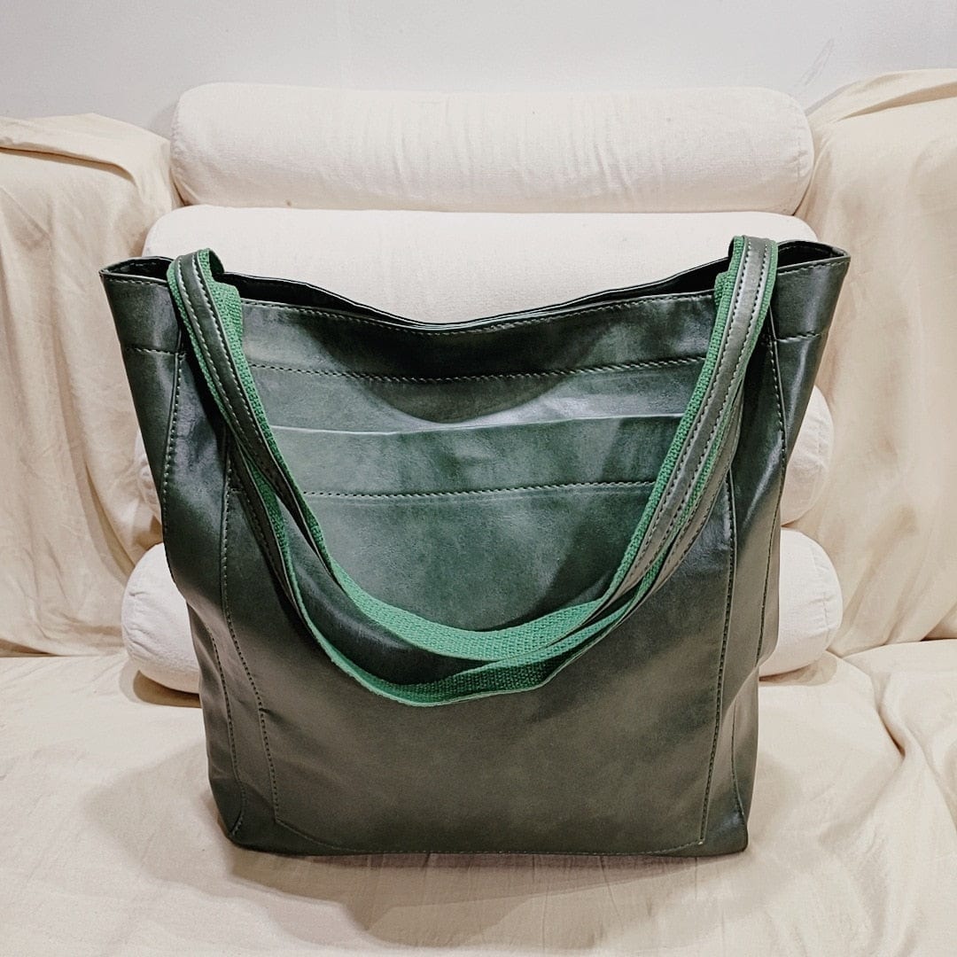 Buddhatrends Green / about 36cm-13cm-41cm Vintage Oversized Handbag