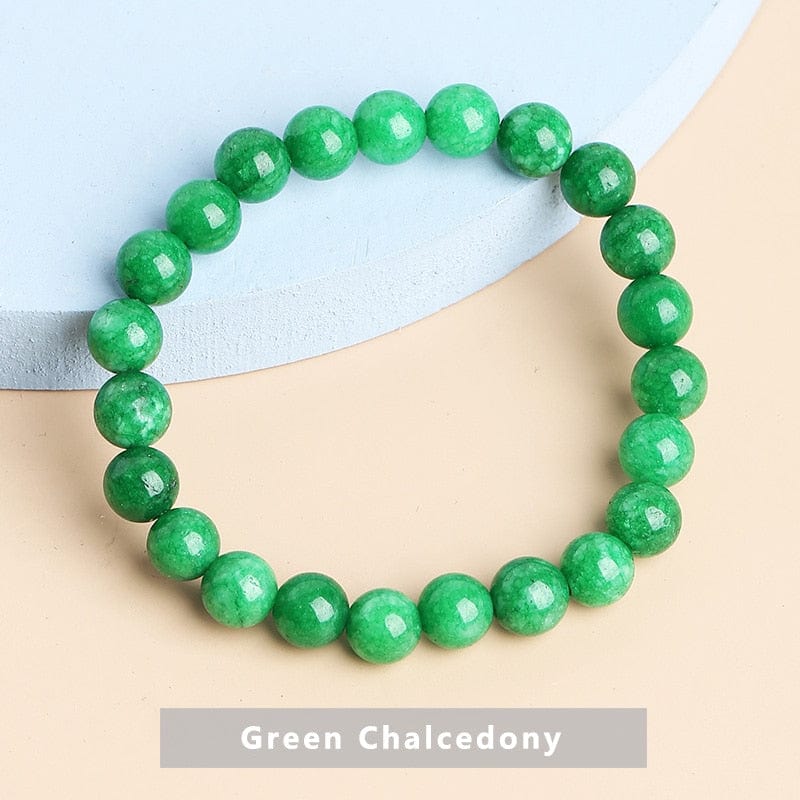 Buddhatrends Green Chalcedony / 6mm Temperament Natural Green Jade Bracelet