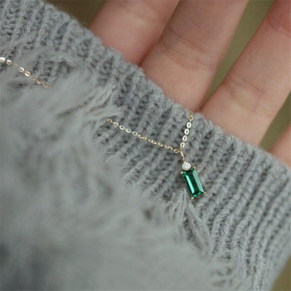Buddhatrends Green Crystal 925 Sterling Silver Necklace
