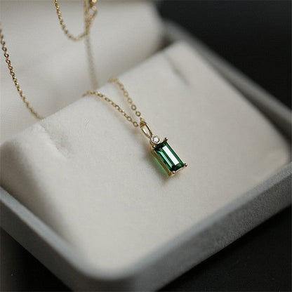 Buddhatrends Green Crystal 925 Sterling Silver Necklace