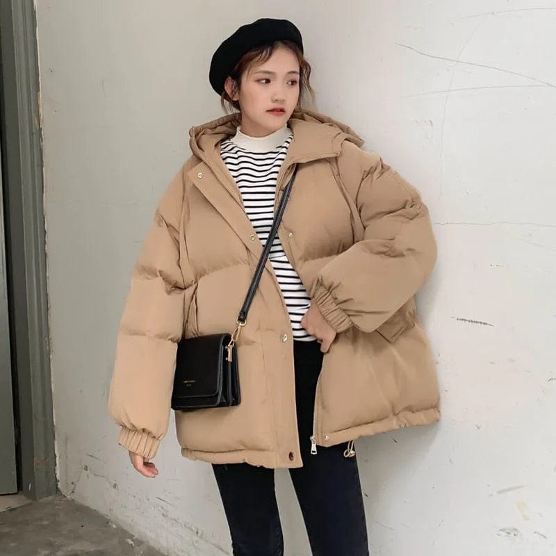 Buddhatrends Khaki / XS Oversized Puffer Jacket