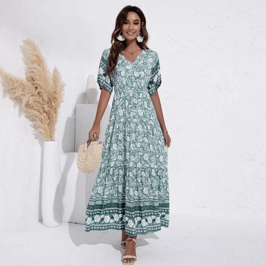 Buddhatrends Light Green / M Casual Wedding Bohemian Dress