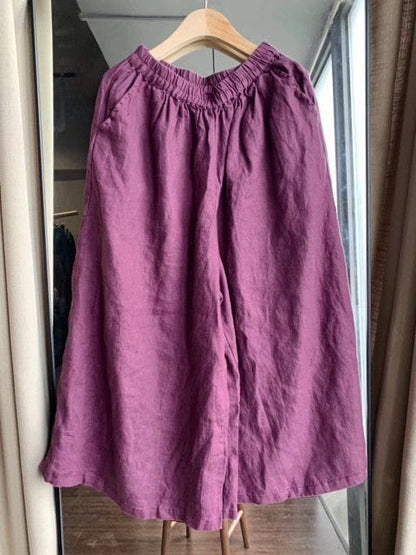 Buddhatrends Linen Pants Purple / One Size Anjo Palazzo Pants | Zen