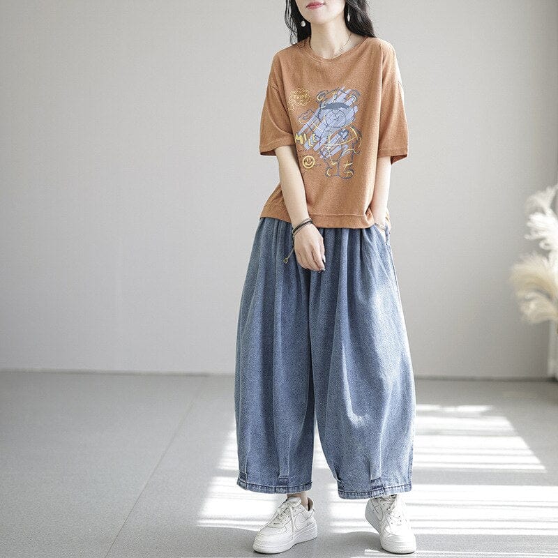 DRAWSTRING DENIM PANTS