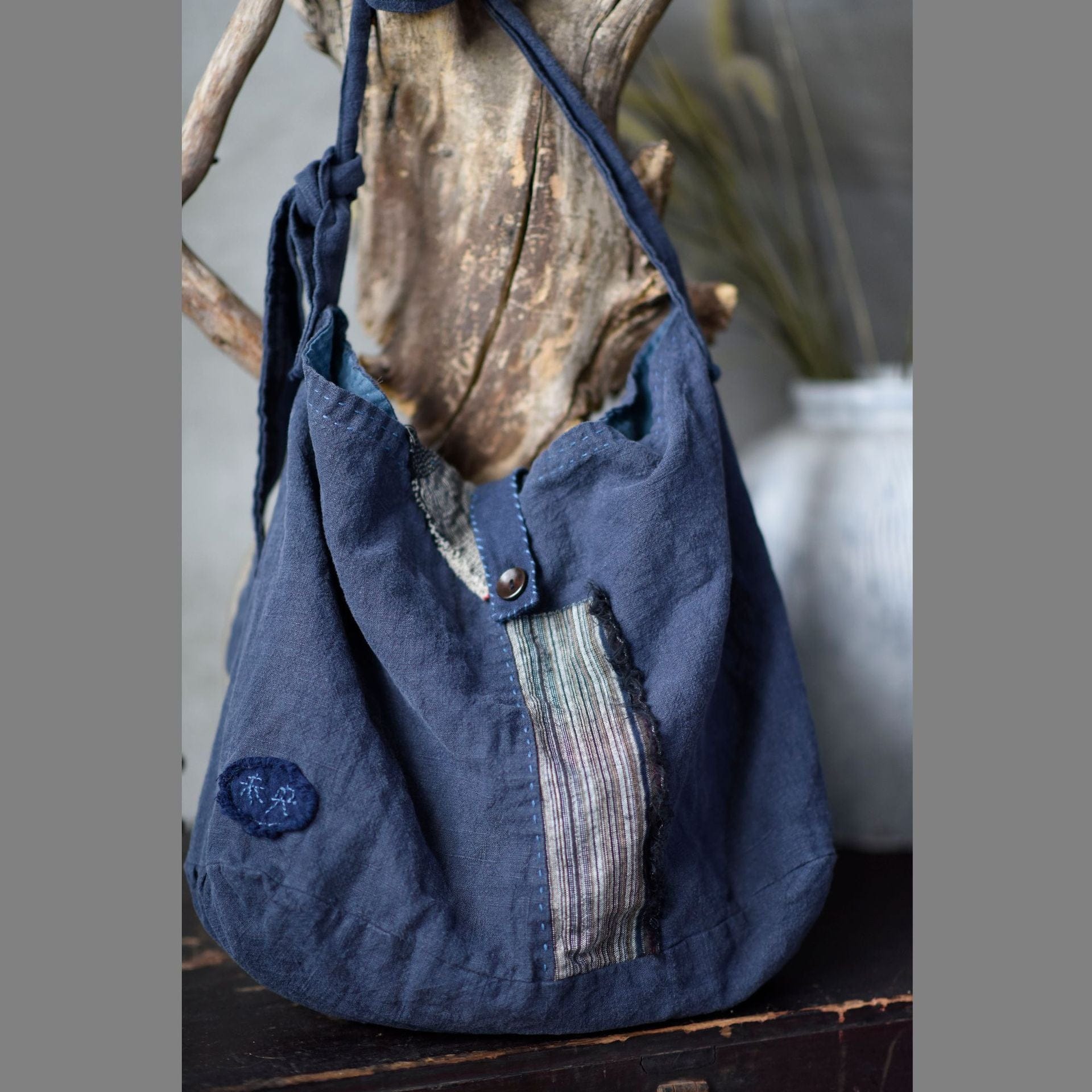 Buddhatrends Loose Vintage Cotton Linen Patchwork Bag