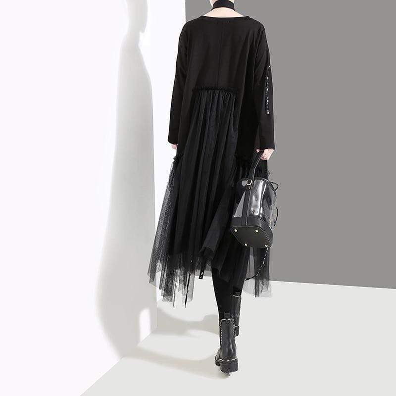 Black Mesh Oversized Dress | Millennnials