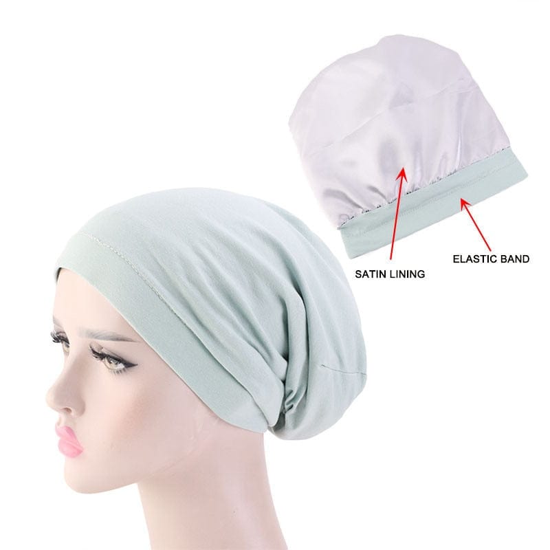 Buddhatrends Mint Green Double Layer Cotton Chemo Cap