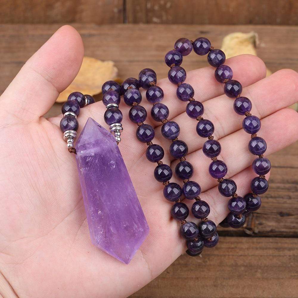Buddhatrends Necklace 80cm Natural Purple Yoga Necklace