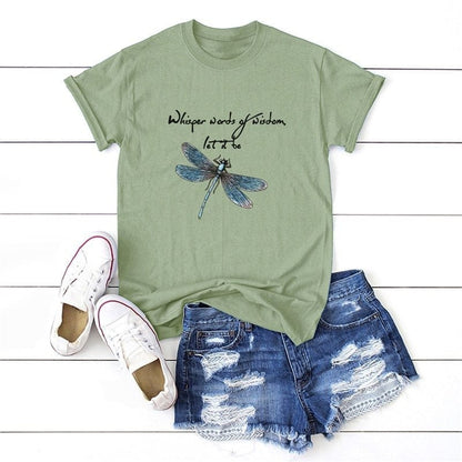 Buddhatrends Olive green / S Dragonfly Vintage Summer T-Shirt