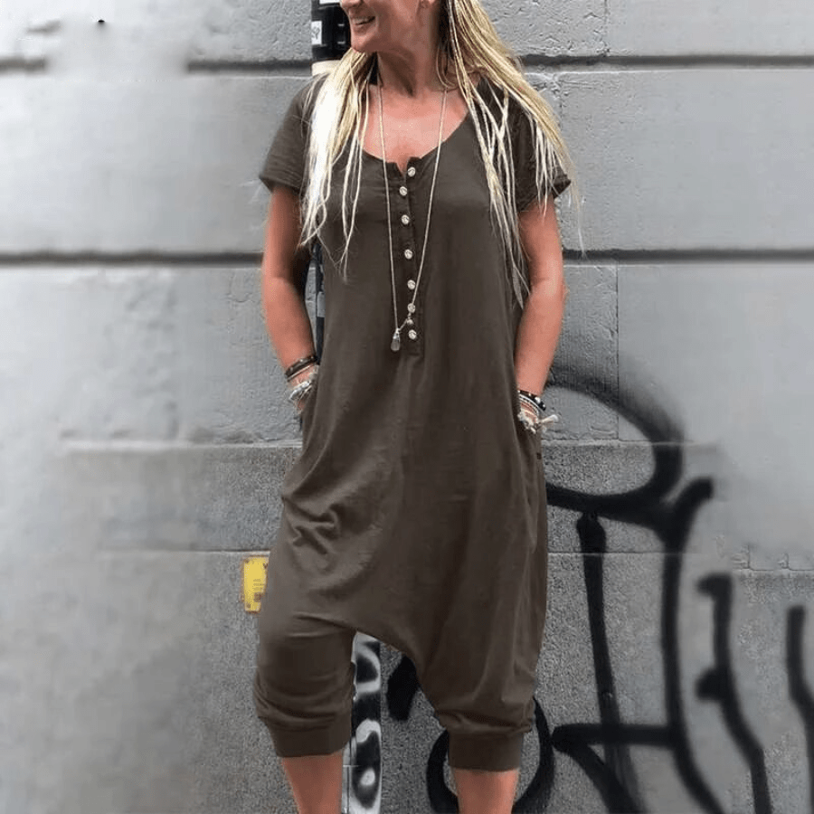 Buddhatrends Overall Army Green / S Vintage Jumpsuits Casual Overall