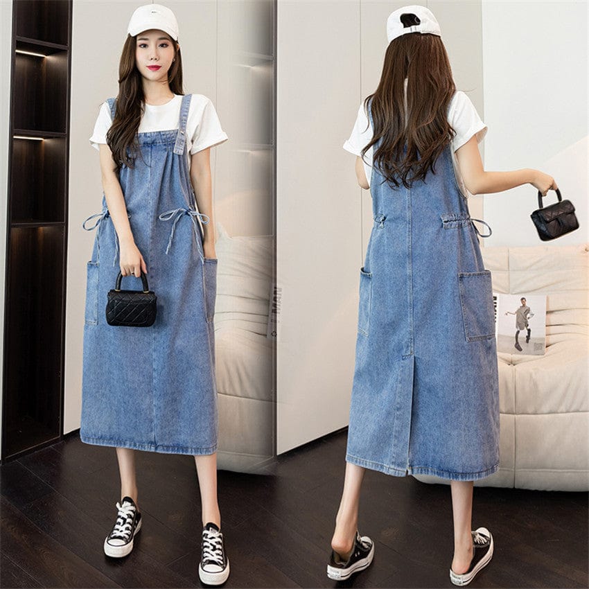 Fashion overall dress with long sleeve