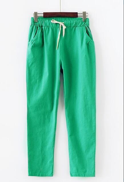 Buddhatrends Pants green / 6XL Candy Cotton Linen Pants