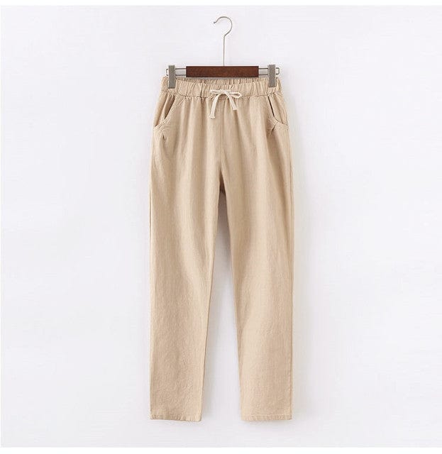 Buddhatrends Pants Khaki / L Candy Cotton Linen Pants