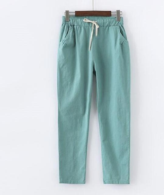 Buddhatrends Pants Mint / L Candy Cotton Linen Pants