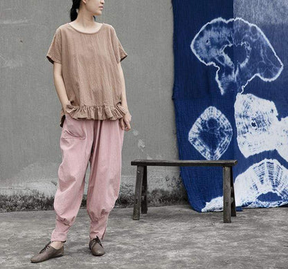 Buddhatrends Pants Simplicity Cotton &amp; Linen Harem Pants | Lotus