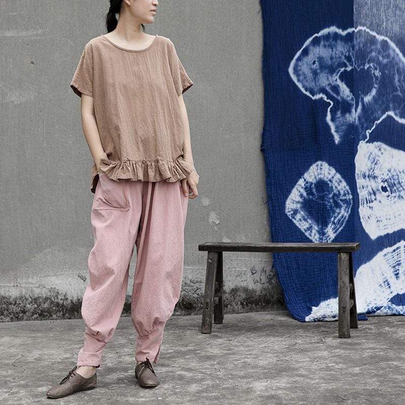 Buddhatrends Pants Simplicity Cotton &amp; Linen Harem Pants | Lotus