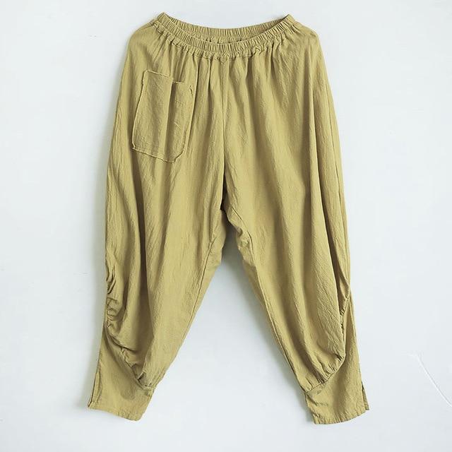 Buddhatrends Pants Simplicity Cotton &amp; Linen Harem Pants | Lotus