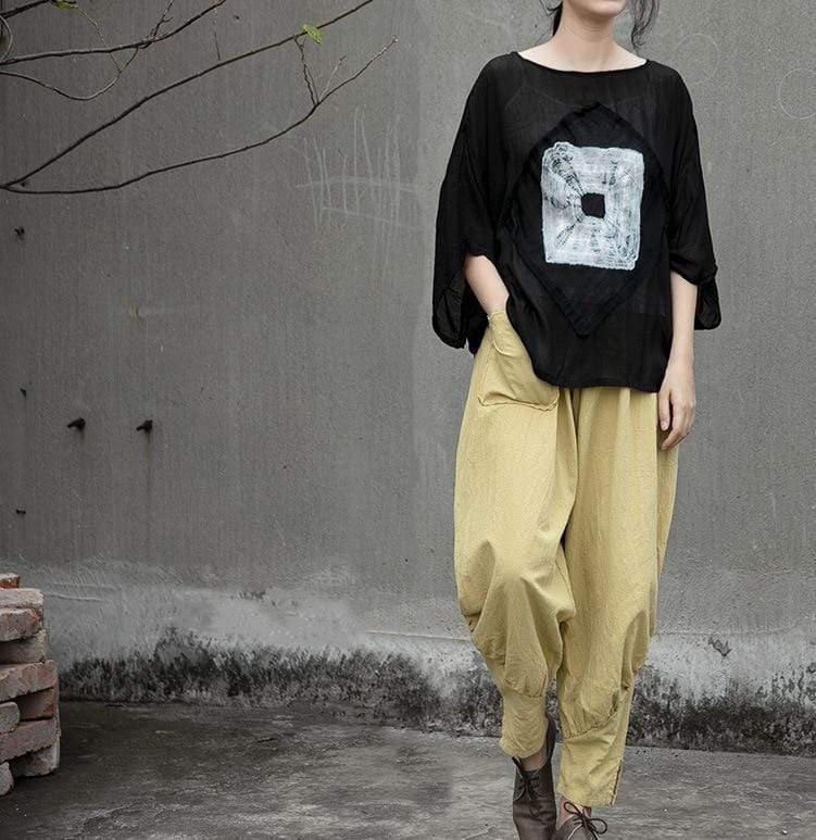 Buddhatrends Pants Simplicity Cotton &amp; Linen Harem Pants | Lotus