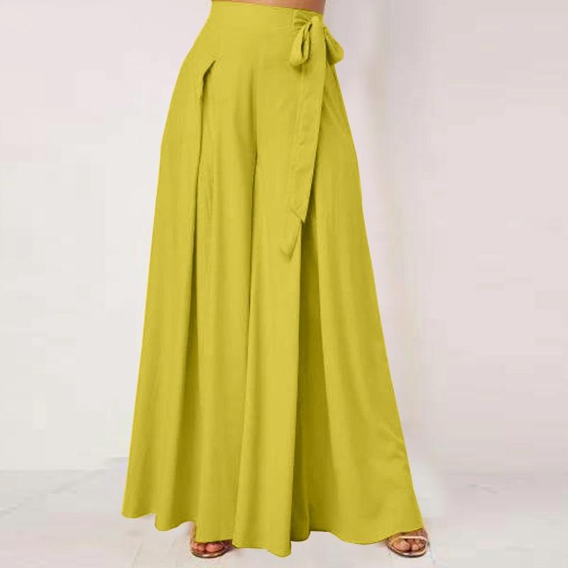 Buddhatrends Pants Yellow / 5XL Coraline High Waist Wide Leg Pants