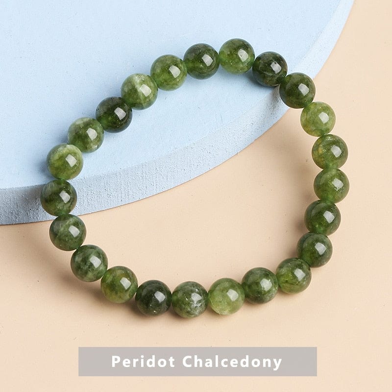 Buddhatrends Peridot Chalcedony / 6mm Temperament Natural Green Jade Bracelet