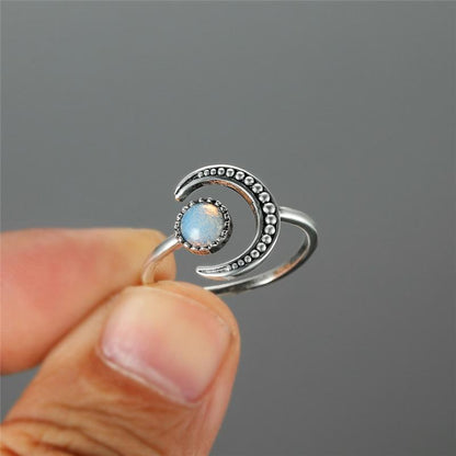 Buddhatrends Ring Moonstone Open Adjustable Ring