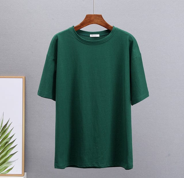 Buddhatrends Shirt Dark Green / M Moly Oversized O Neck T-Shirt