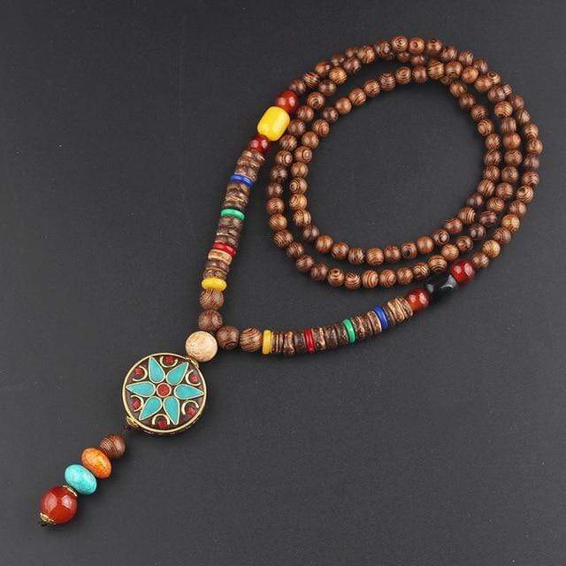 Buddhatrends Starseed Wooden Mala Bead Necklace