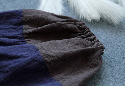 Buddhatrends Vintage Patchwork Cotton Linen Dresses | Lotus