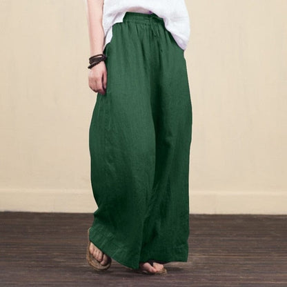 Buddhatrends Wide Leg Cotton Linen Pants